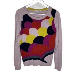 Boden Pink Patterned Wool-Cotton Blend Lightweight Sweater Top, Size 6